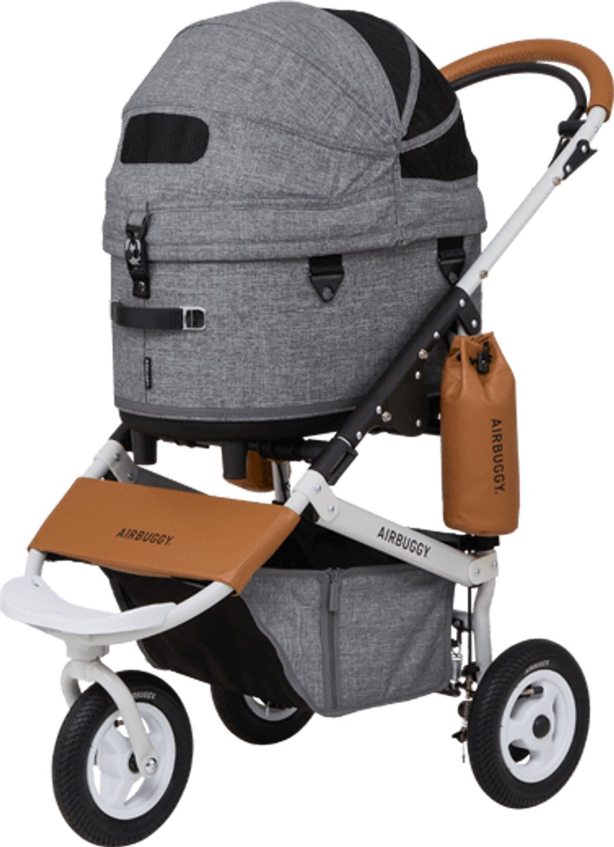 Airbuggy hondenbuggy dome3 l met rem earth grijs 66x32x52 cm / 96x53x99 cm