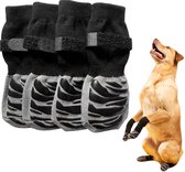 Rainbecom - Antislip Hondensokken met Klittenband - Maat S - Set van 4 - hondenschoenen Dubbelzijdig - Klittenbandsluiting - Pootbescherming voor Binnen & Buiten – Honden Sokken tegen Uitglijden en Likkende Poten