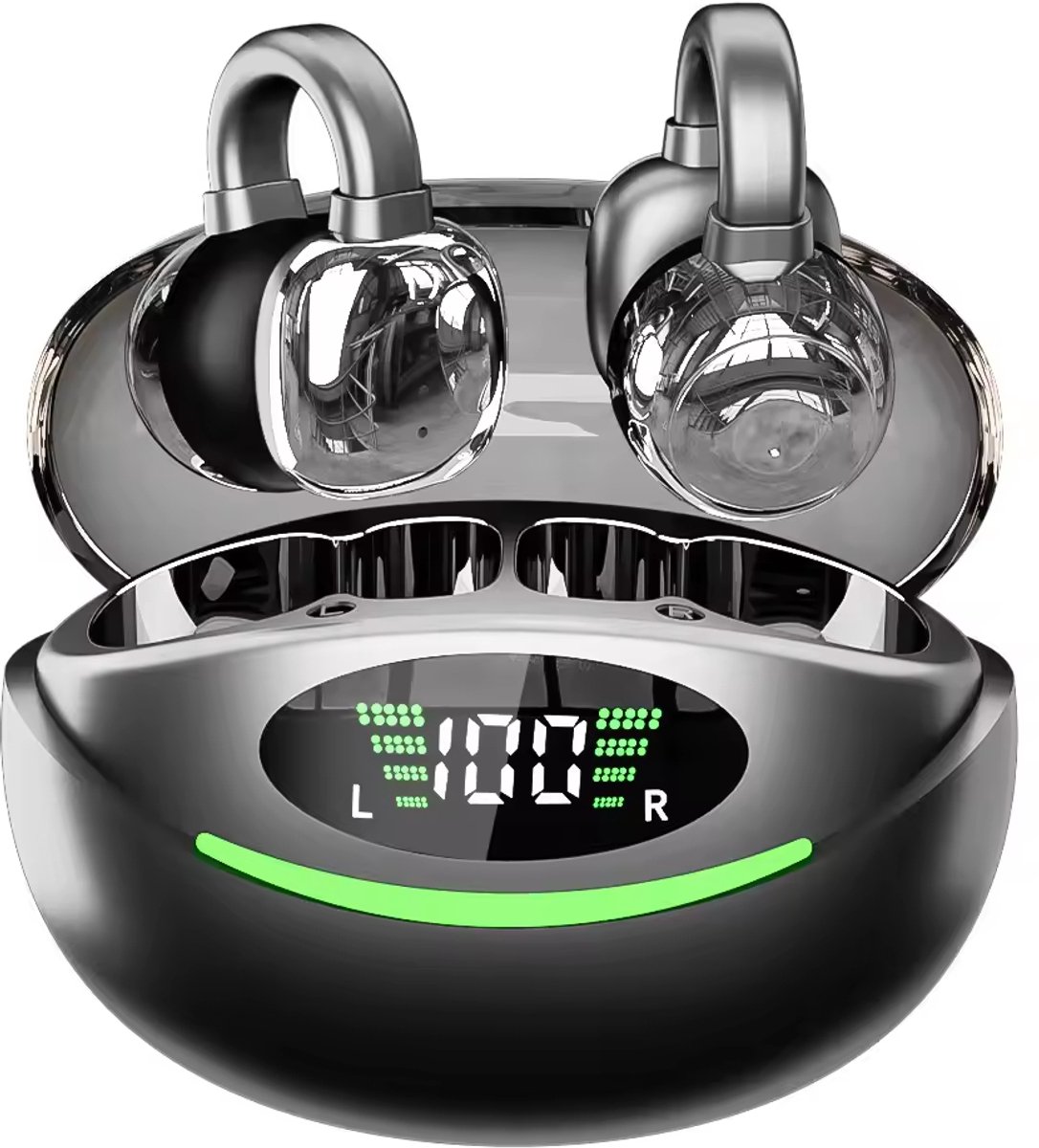 Draadloze oordopjes met Oorclip zwart - Geschikt voor Apple en Android - Bluetooth 5.3 - Draadloze oortje Bluetooth - Sport Oordopjes - Bluetooth Oordopjes - Draadloze Oordopjes - Oortjes Draadloos - In-Ear Oordopjes - Model YYK-Q69