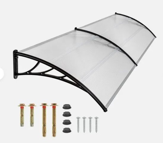 Auvent de porte d'entrée TrendWave – Design en arche – Épaisseur 5 mm – Résistant aux intempéries – Fixation murale – Protection contre la pluie, le soleil et le vent