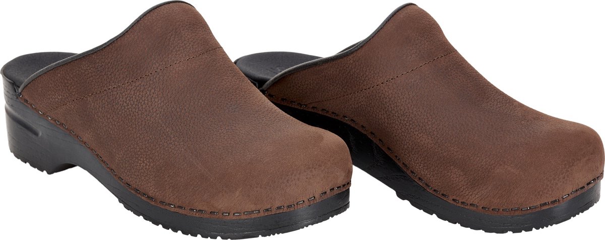 Sanita Damen Offener Clog Original-Karl Textured Oil Op Antique Brown-47