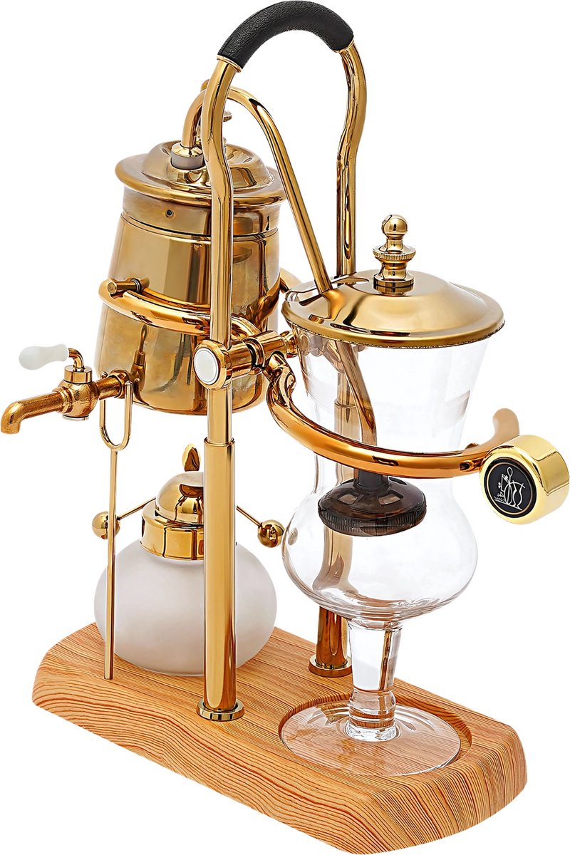 Gouden Retro Koffiezetapparaat - Koffiemachines - Met Kraan, Maatbeker & Lepel - Elegant Design voor Keuken & Koffiewinkel