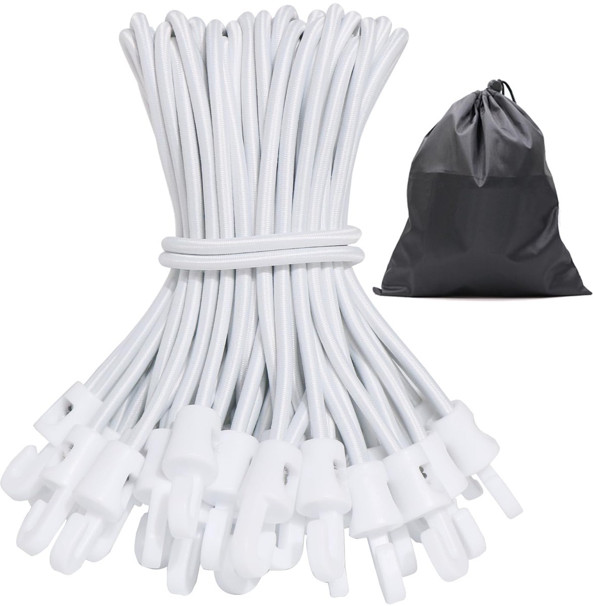 Spangummi Expander - Met Haken - Voor Zeilbevestiging, Tent & Camping - 15 cm, 25 Stuks