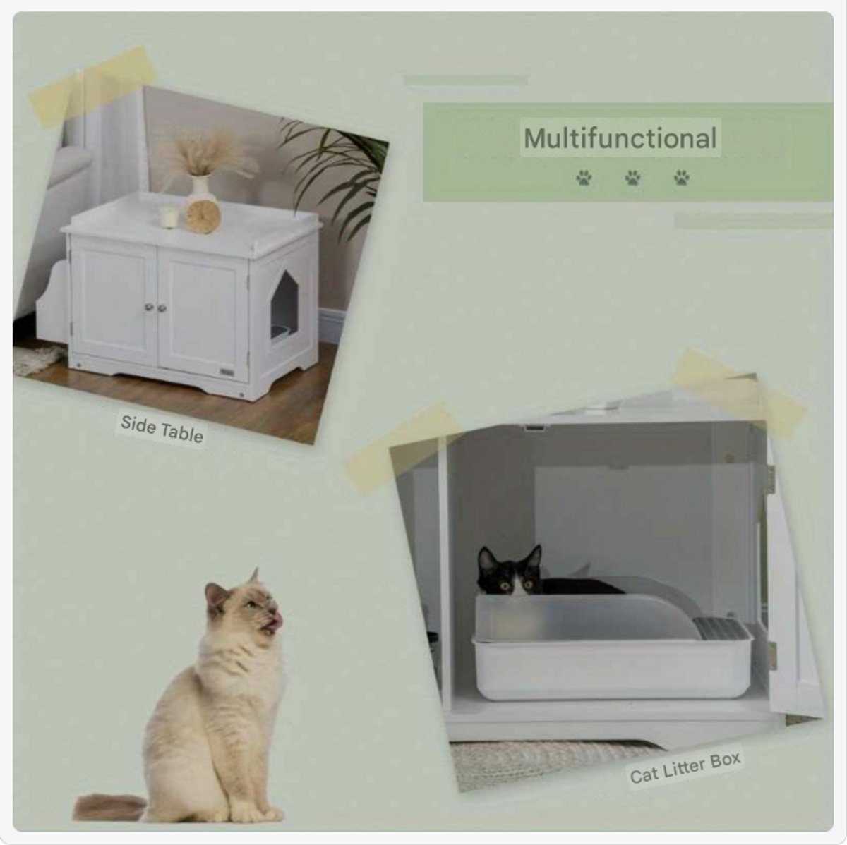 kattenbakhuisje – kattenbak kast – kattenbak ombouw – kattenhuisje – kattenmeubel – verstelbare scheidingswand – magnetische deuren – wit – 86x48x52 cm – duurzaam ijzer – stijlvol en gemakkelijk schoon te maken kattenbakhuisje – kattenbak kast – kattenbak ombouw – kattenhuisje – kattenmeubel – verstelbare scheidingswand – magnetische deuren – wit – 86x48x52 cm – duurzaam ijzer – stijlvol en gemakkelijk schoon te maken