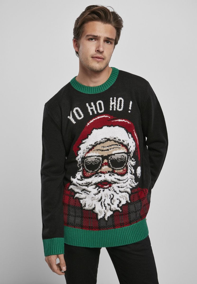 Urban Classics Yo Ho Ho Sweater Christmas jumper – L Acryl Zwart