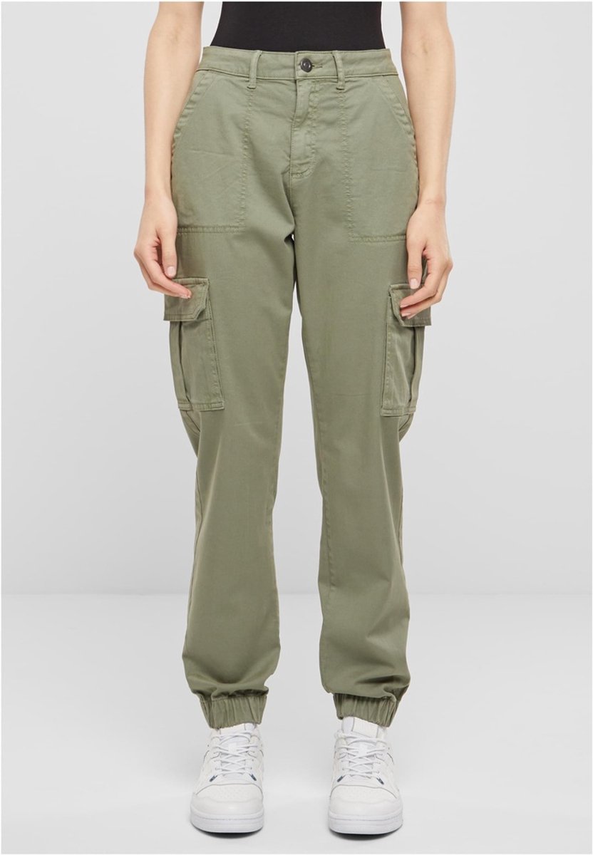 Urban Classics Cotton Twill Utility Cargobroek Taille 27 inch Groen