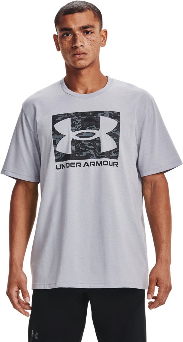Under Armour T-Shirt UA ABC Camo Boxed Logo Kurzarm-Oberteil Mod Gray Light Heather-XXL