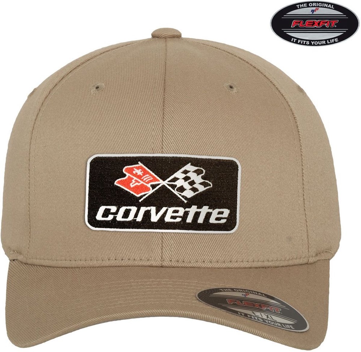 Corvette Cap C3 Patch Flexfit Cap GM-92-CORV9901-CB62 Khaki-S/M