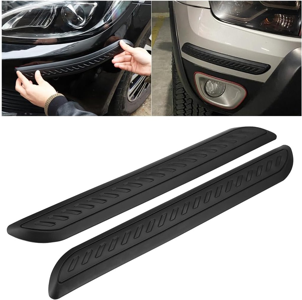 Image of 2 stuks anti-kras-strips voor de bumper - autocarrosserie-anti-botsingsstickers - universele decoratieve strips - randbescherming voor de meeste auto's - accessoires voor voertuigen