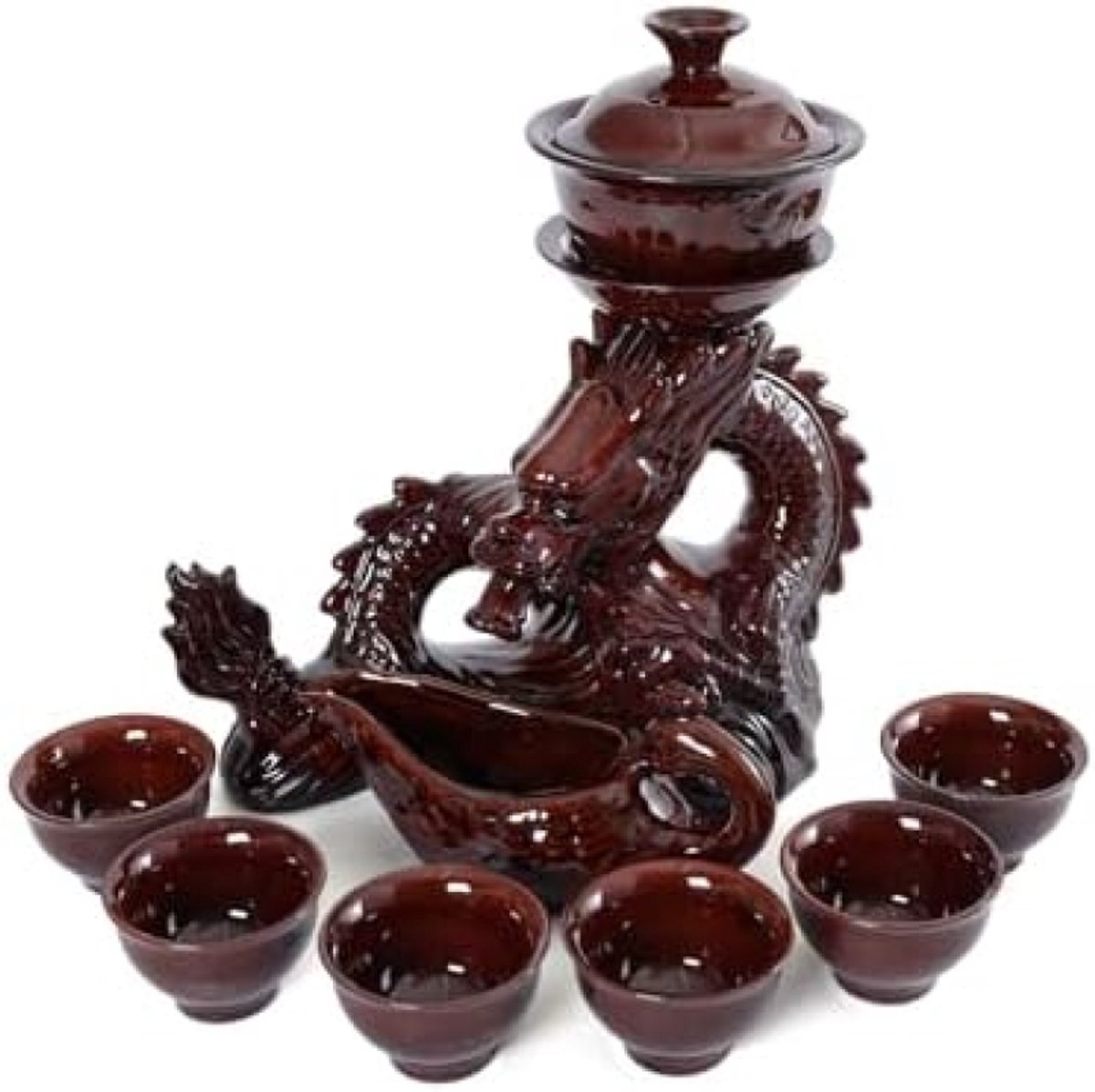 PromoHome Traditionele Chinese Theeset met Drakenversiering