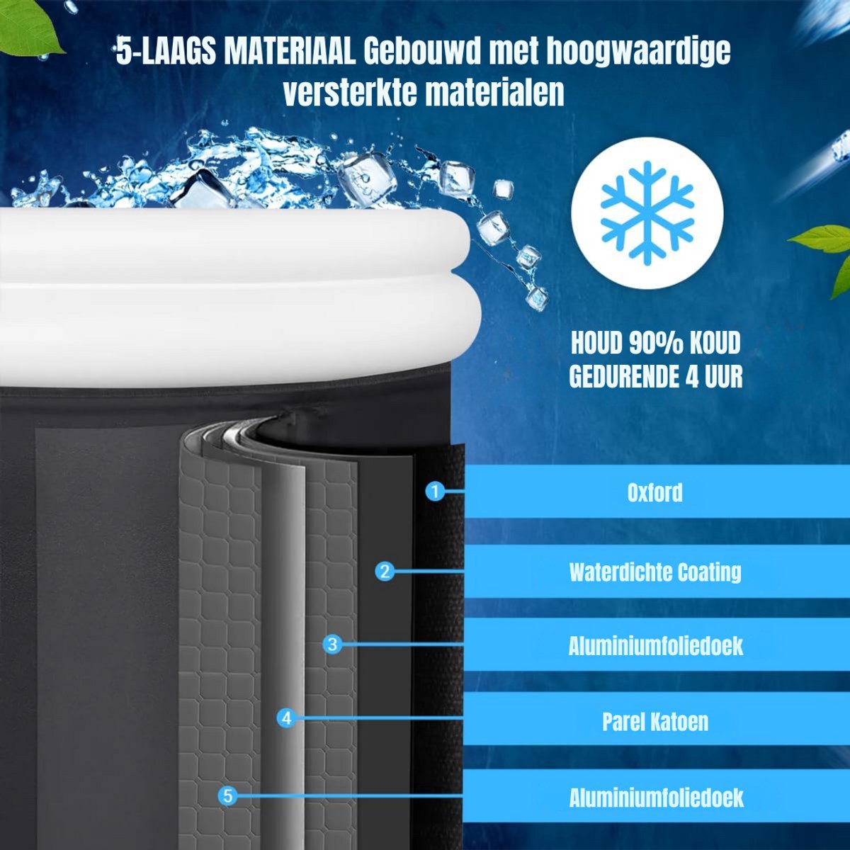 SCH Jacuzzi Opblaasbaar - Jacuzzi - Zwart - 90cm x 25cm x - afbeelding 3