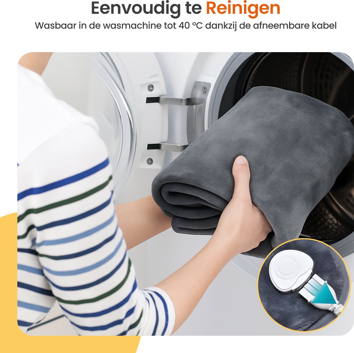Goliving Elektrische Deken Voor Rug en Nek – Elektrische Warmtedeken – 3 Warmtestanden – Timerfunctie – Machinewasbaar – 100 Watt – 90 x 60 cm – Grijs thumbnail 4