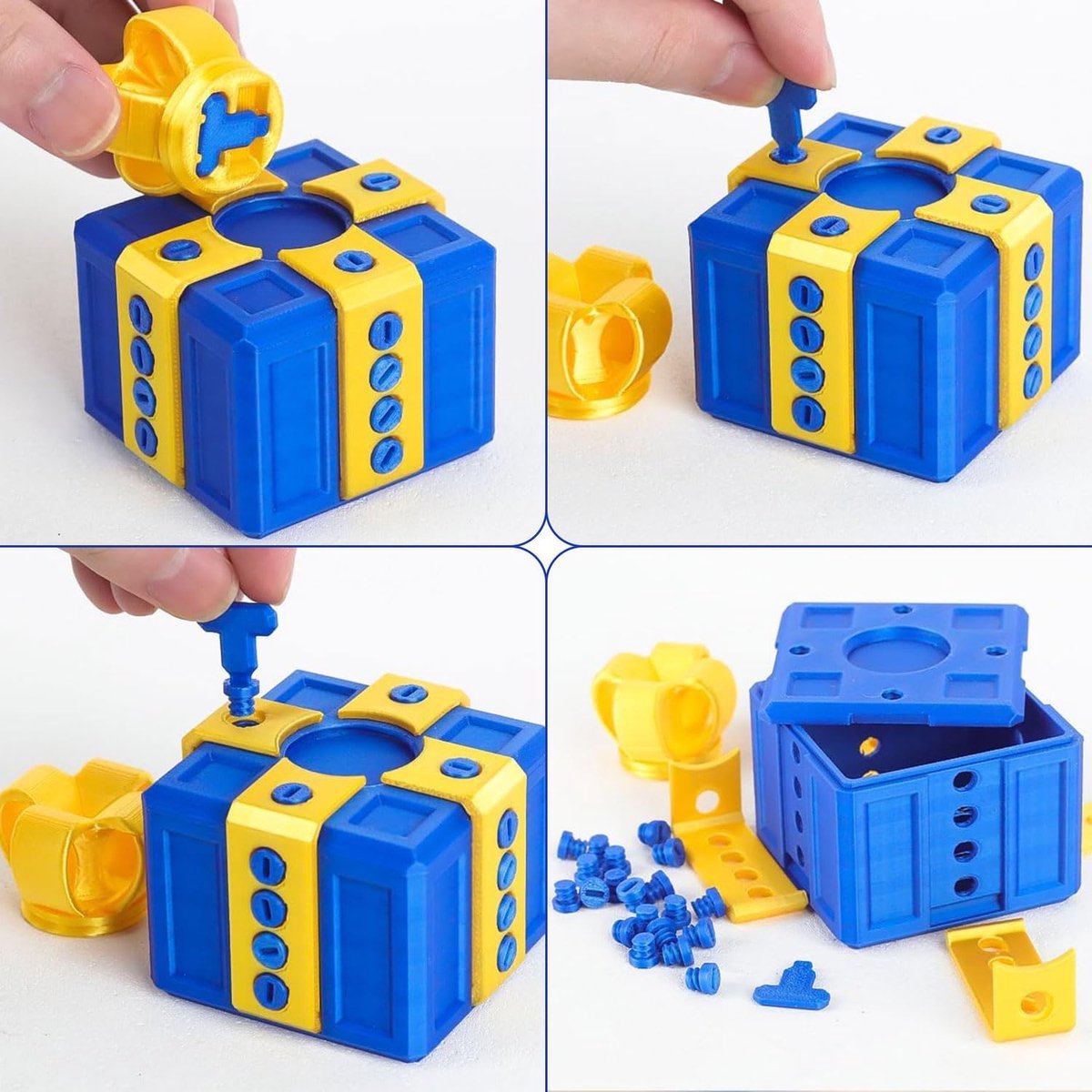 DUOCIYUAN Nerveuze geschenkdoos, 3D-bedrukte geschenkdoos met schroeven, grap, speelgoed, noying, raadseldoos, verrassingsgeschenkdoos voor kantoor- of woondecoratie (paars DUOCIYUAN Nerveuze geschenkdoos, 3D-bedrukte geschenkdoos met schroeven, grap, speelgoed, noying, raadseldoos, verrassingsgeschenkdoos voor kantoor- of woondecoratie (paars