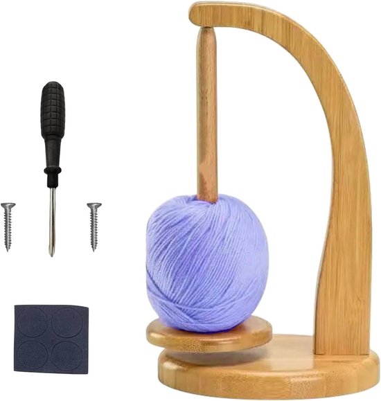 UMLIPOT Wollabwickler, Wollhaspel Rotierender Magnetischer Wollknäuelhalter,Yarn Winder Garnrollenhalter wollabwickler Holz Wollhalter wollwickler für Häkel- und Strickzubehör-Geschenke(Lackfarbe