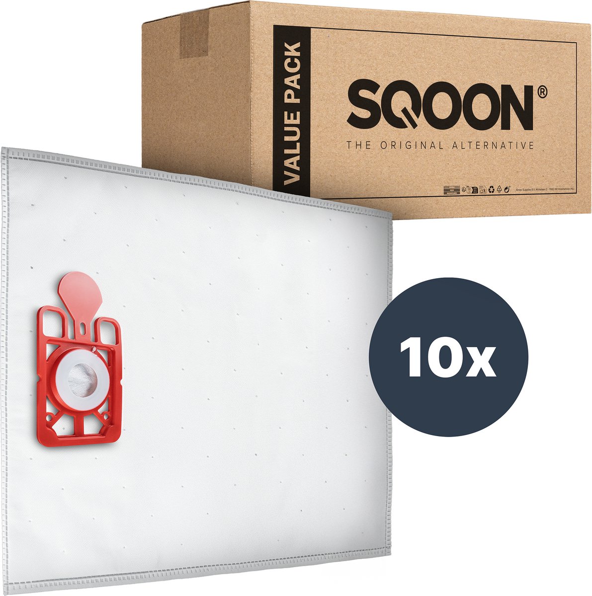SQOON® Stofzuigerzakken geschikt voor Numatic NVM 1CH Henry / Hetty / James PPR240 - Model 604015 - 10 stuks