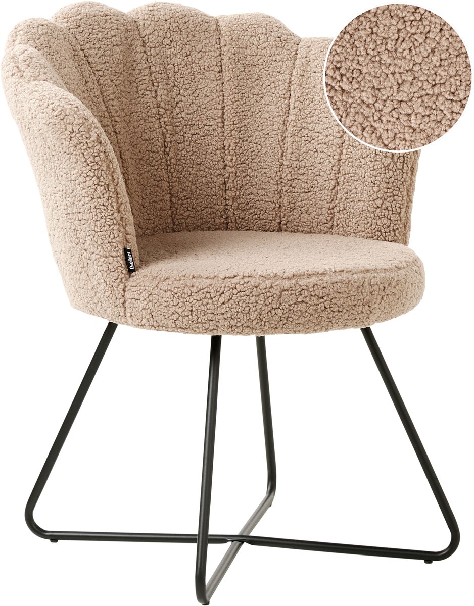 LOVELOCK - Fauteuil - Beige- Bouclé