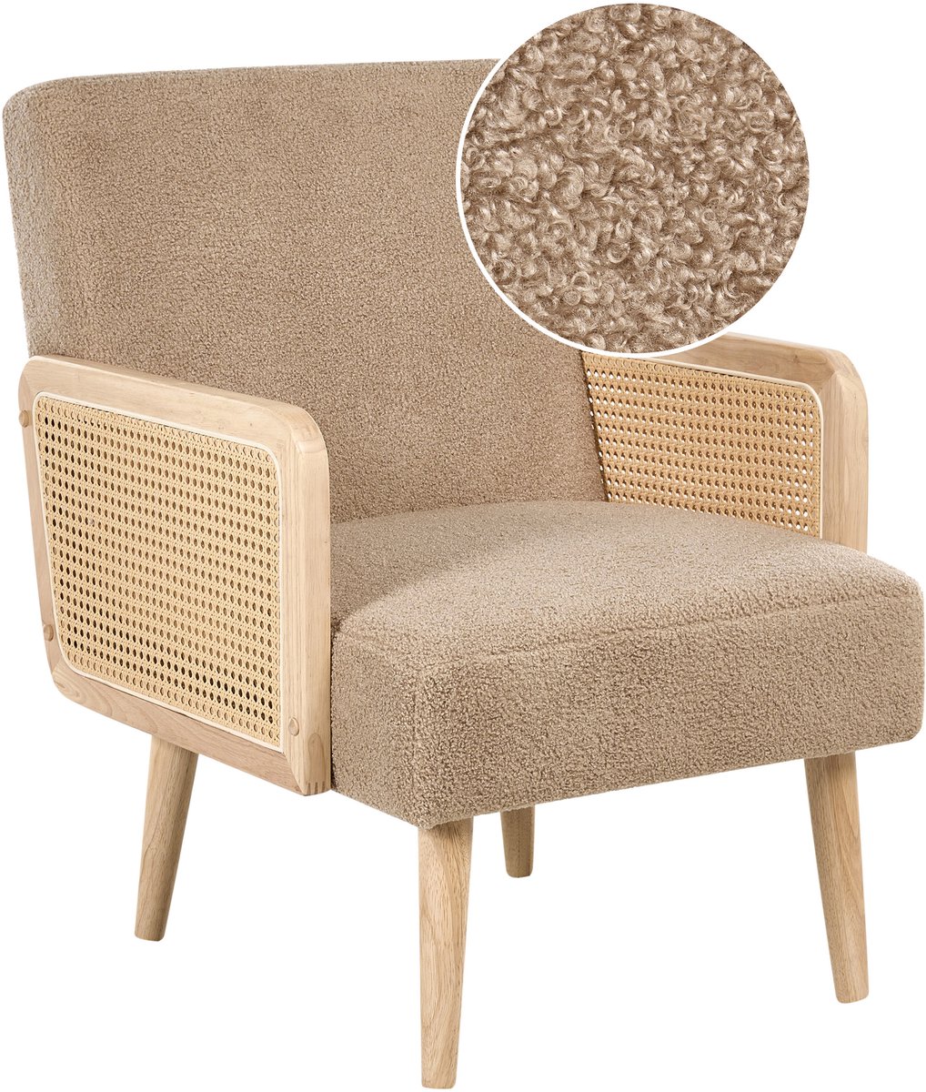 HOJBY - Fauteuil - Zandbeige - Bouclé