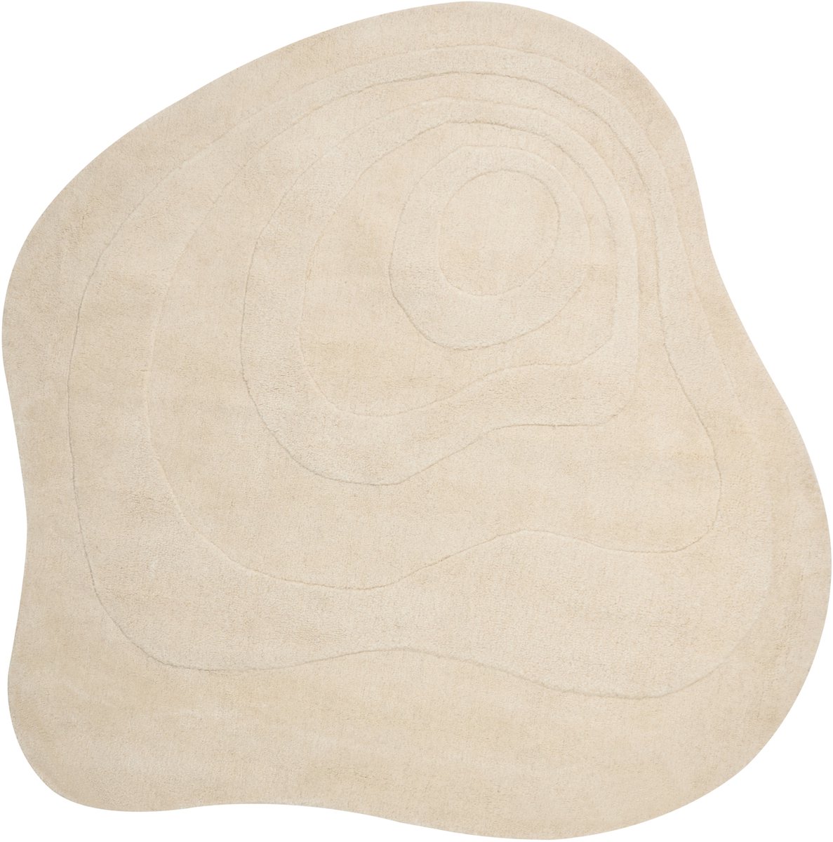 GORANO - Vloerkleed - Lichtbeige - 160 x 160 cm - Viscose