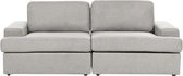 ALLA - Canapé trois places - Gris clair - Polyester