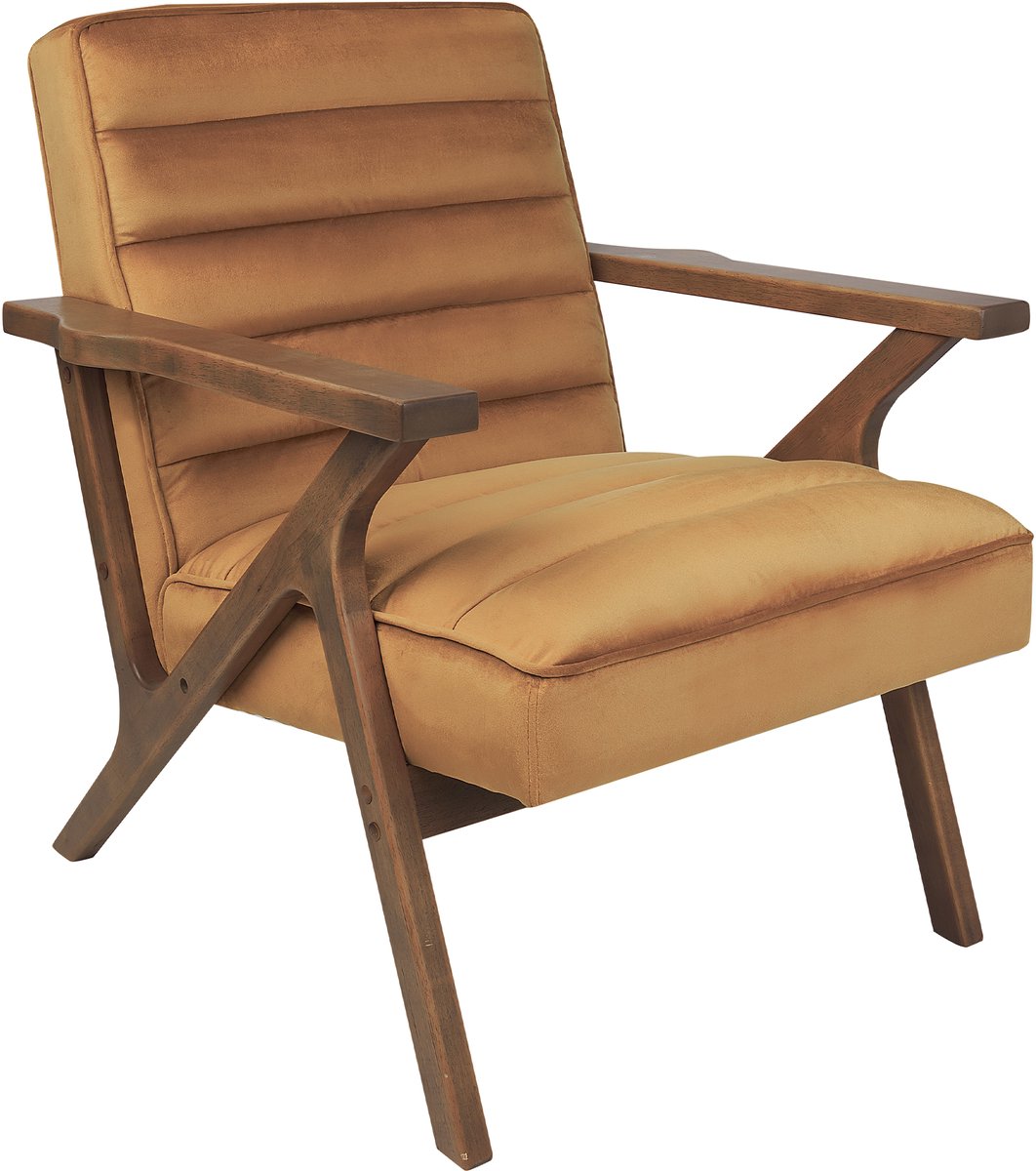KISA - Fauteuil - Bruin - Fluweel