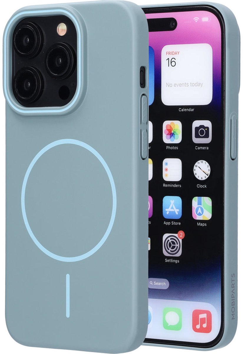 Mobiparts Slim Line Case geschikt voor Apple iPhone 15 Pro - MagSafe Sage - Groen
