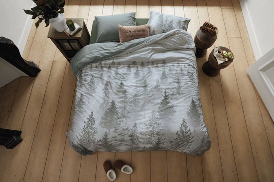 Rivièra Maison Foggy Forest dekbedovertrek - Tweepersoons - 200 x 200/220 cm - Groen van Merkloos — afbeelding 4
