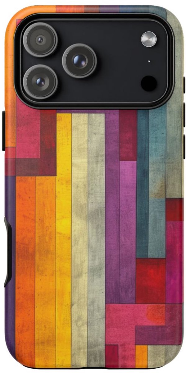 Kleurrijk Geometrisch Abstract Patroon – Telefoonhoesje Geschikt voor iPhone 17 Pro Max