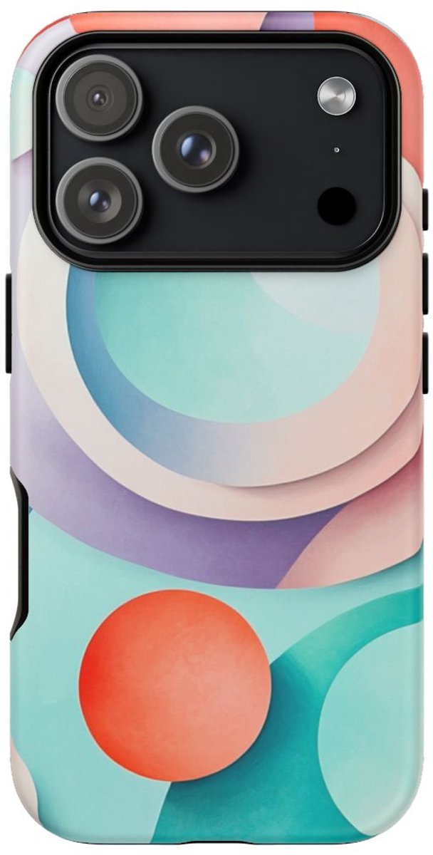 3D Pastel Cirkels Abstract Design – Telefoonhoesje Geschikt voor iPhone 17 Pro