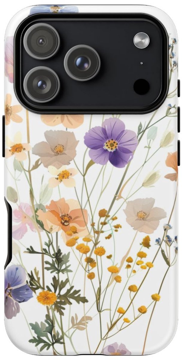 Zachte Pastel Wilde Bloemen – Telefoonhoesje Geschikt voor iPhone 17 Pro