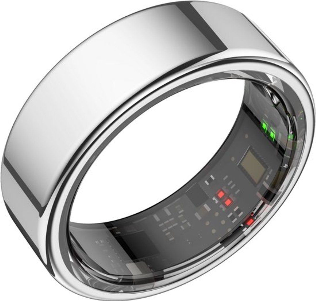 Focus® S1 Smart Ring - Zilver - Maat 11 - Hartslag - Menstruatiecyclus - Slaap Monitor - Slimme Ring - Sport Prestatie - Stappenteller -IP68 Waterdicht - O2 Meting - Dames - Heren - Wearables - Oplaad Case - beschermring Merk: Focus