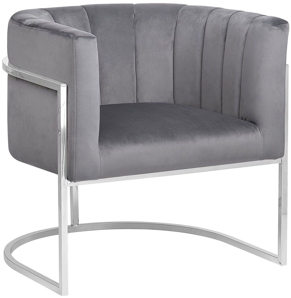 BELIANI LARVIK - Fauteuil - Grijs - Fluweel