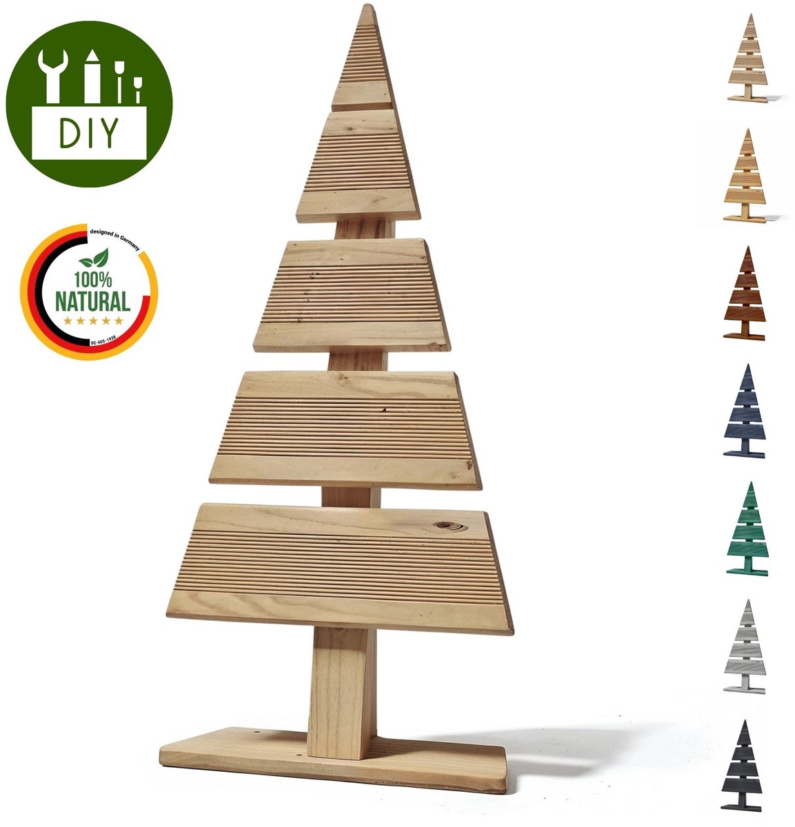 Floranica houten kerstboom DIY den 60x27 cm kerstdecoratie houten boom van larikshout om zelf te maken knutselen klein onbehandeld