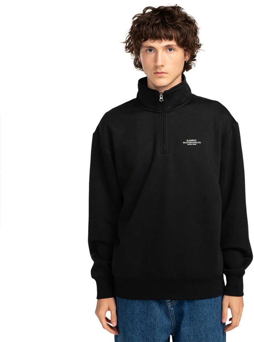 Element Cornell Skate Co Sweatshirt Met Halve Rits S Man Zwart