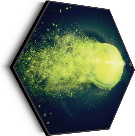 Akoestisch Schilderij Tennisbal Hexagon Basic XL (140 X 121 CM) - Akoestisch paneel - Akoestische Panelen - Akoestische wanddecoratie - Akoestisch wandpaneel