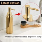 Zeepdispenser Ronde Gouden Staande Shampoo Dispenser voor Badkamer Keuken Wastafel