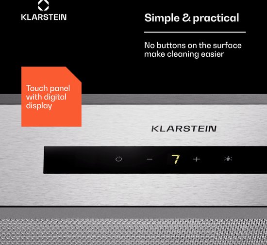Klarstein FlashLine Hotte Aspirante - Hotte De Cuisine 60 Cm, écran Tactile, 524 M³/h, CEE A Eclairage Led Silencieuse Avec 345 Db Noire Conduit Recirculation 85713909