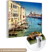 MuchoWow® Glasschilderij 20x20 cm - Schilderij acrylglas - Venetië - Italië - Water - Foto op glas - Schilderijen