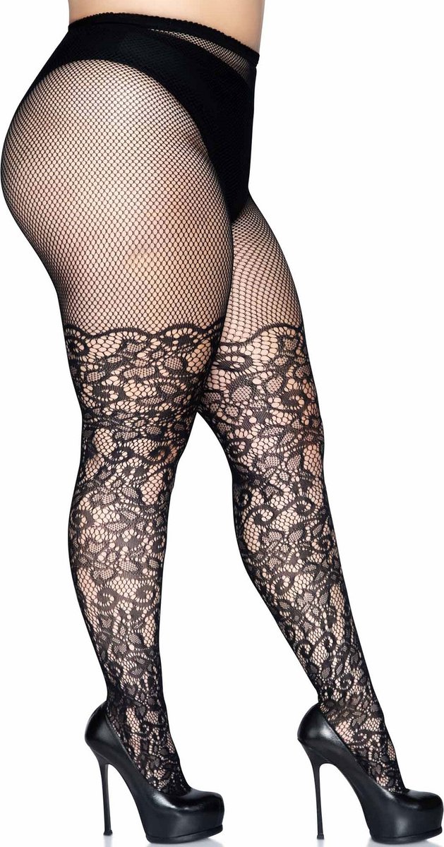 Floral Net Pantyhose +