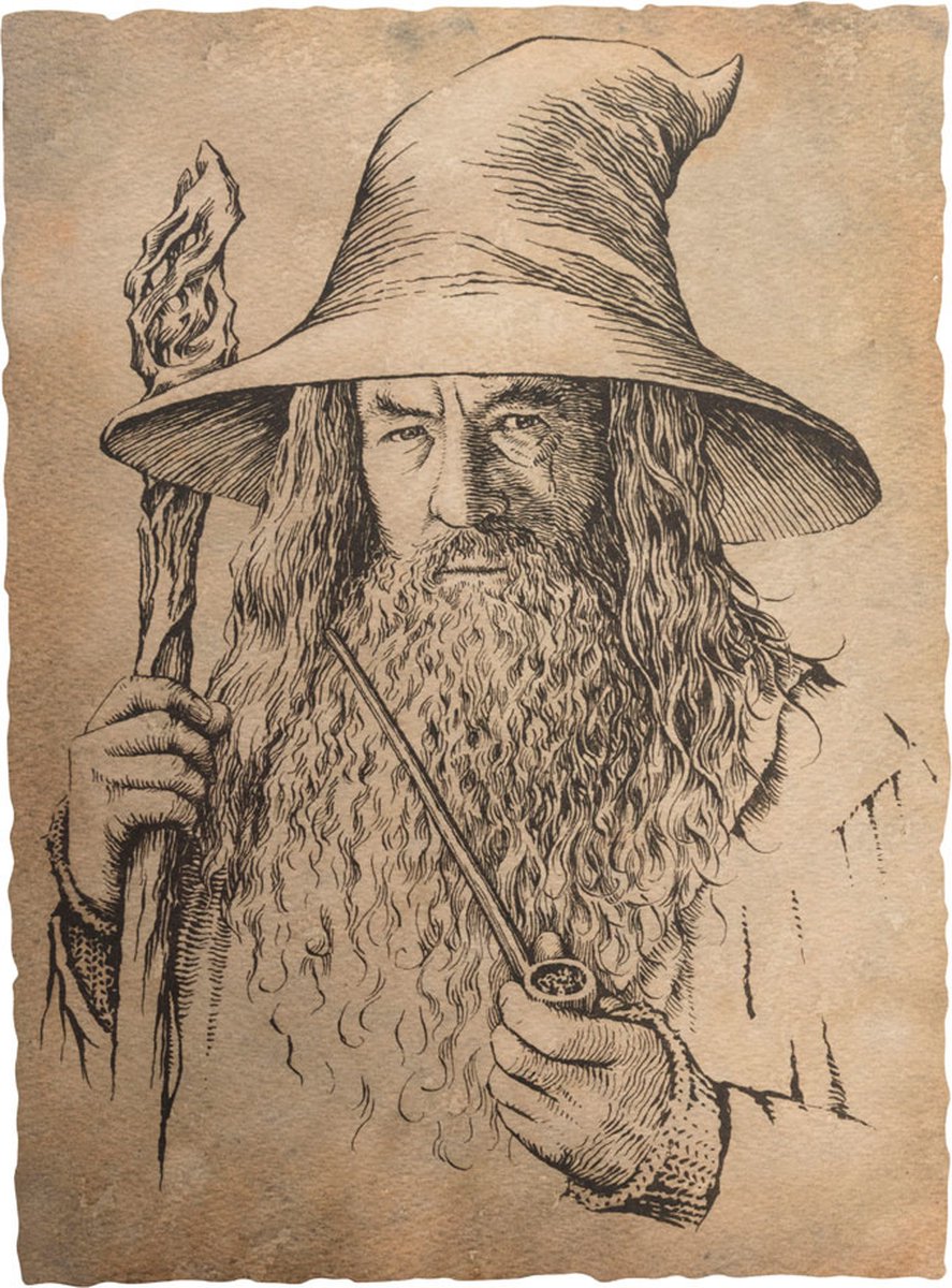WETA Workshop The Hobbit Art Print Portrait of Gandalf the Grey 21 x 28 cm Poster & Wallscrolls