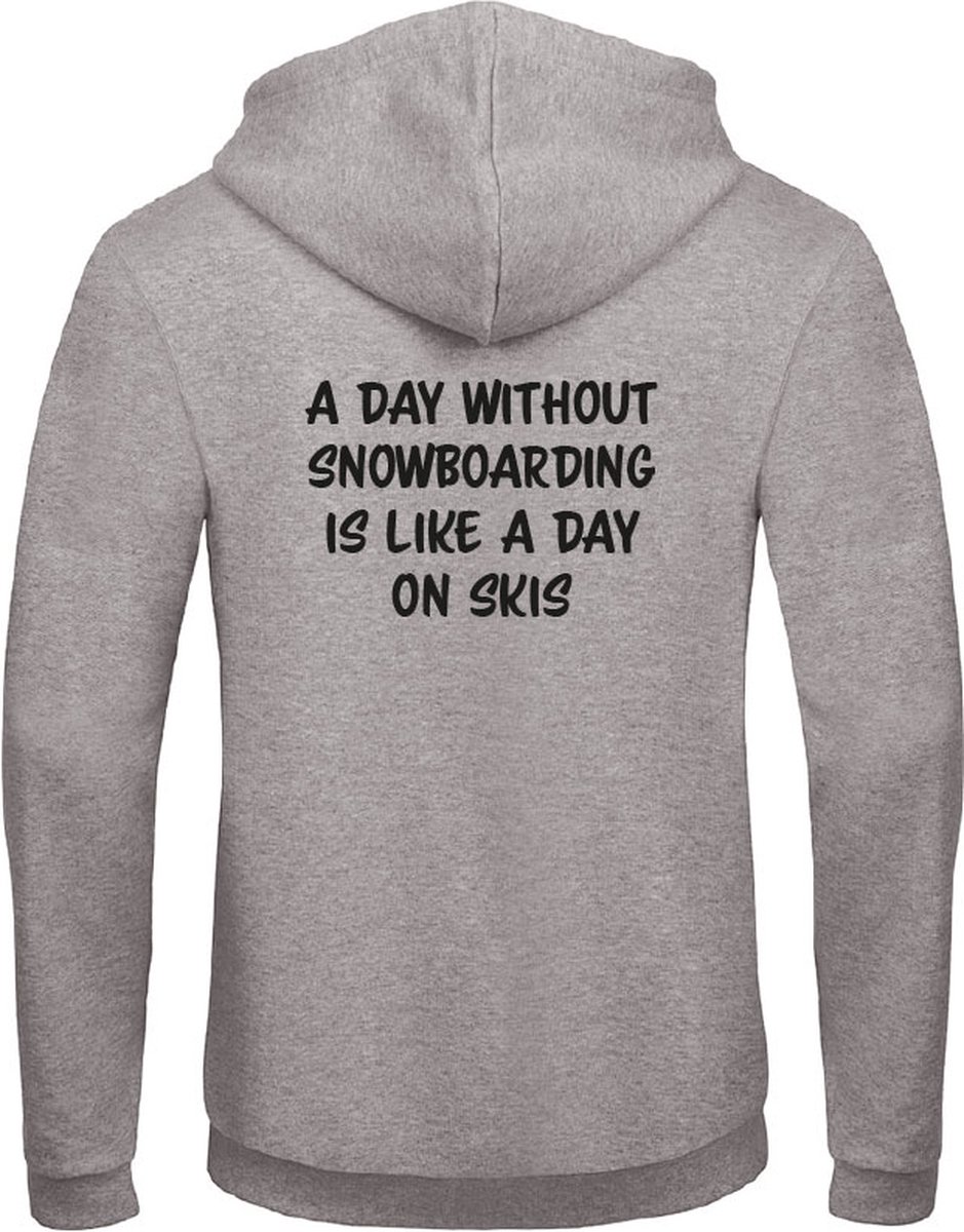 Wintersport hoodie grijs L - Snowboarding - soBAD. | Foute apres ski outfit | kleding | verkleedkleren | wintersporttruien | wintersport dames en heren | Snowboarding