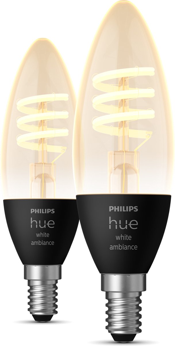 Philips Hue filamentkaars - warm- tot koelwit licht - 2-pack - E14 — afbeelding 3