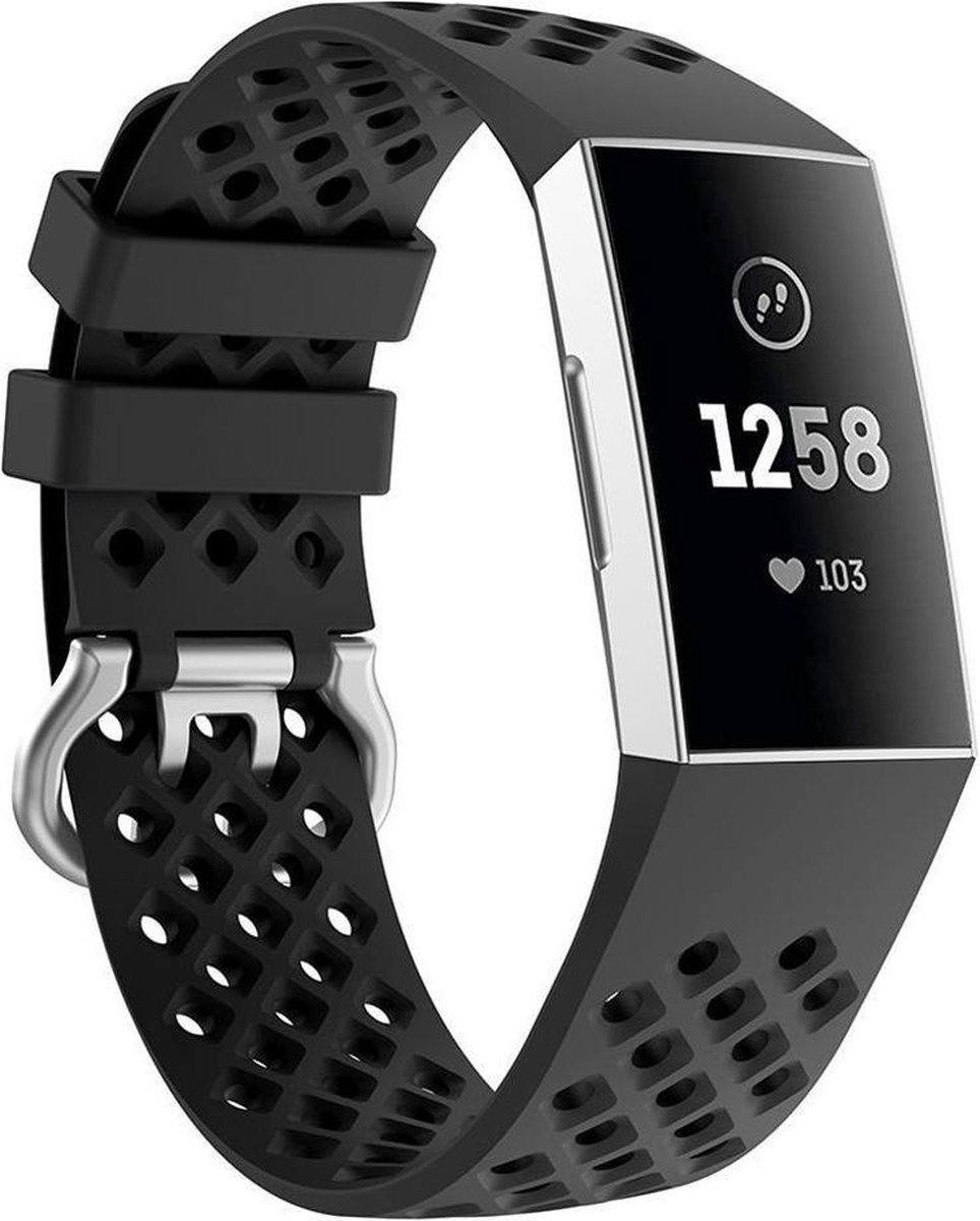 Heble® - "Siliconen Sportbandje geschikt voor Fitbit Charge 3 - Maat L - van Heble®