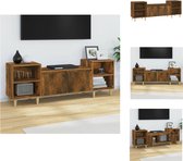 vidaXL TV-meubel Gerookt Eiken - 160 x 35 x 55 cm - bewerkt hout - stijlvol design - Kast