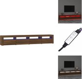 vidaXL TV Meubel - TV-meubel - 240 x 35 x 40 cm - met RGB LED-verlichting - Bruineiken - Kast