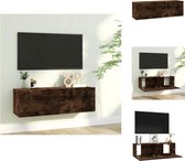 vidaXL TV-meubel - Smoked Oak - 100x30x30 cm - Wall-mounted - Kast