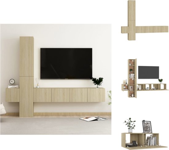 vidaXL Stereokast Sonoma Eiken 2x TV-meubel (L) - 2x TV-meubel (M) - 1x TV-meubel (S) - Kast