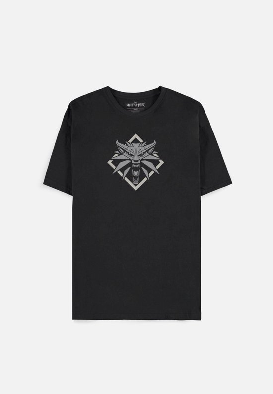 The Witcher - Wolf Medallion Heren T-shirt - M - Zwart