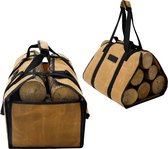 Brandhoutzak: de stijlvolle brandhouttas van Rabatini ideaal voor het vervoer van brandhout of brandhout, een perfecte vervanging voor een houten mand voor haardhout
