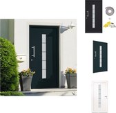 vidaXL Voordeur - Aluminium/PVC - 100 x 200 cm - Antraciet - Inclusief handgreep - deurkruk - sleutels - afdichtingstape en montageset - Deurhor