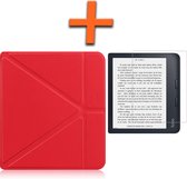 Hoesje Geschikt voor Kobo Libra 2 Hoes Book Case - Hoes Geschikt voor Kobo Libra 2 Hoesje Book Cover Met Screenprotector - Rood